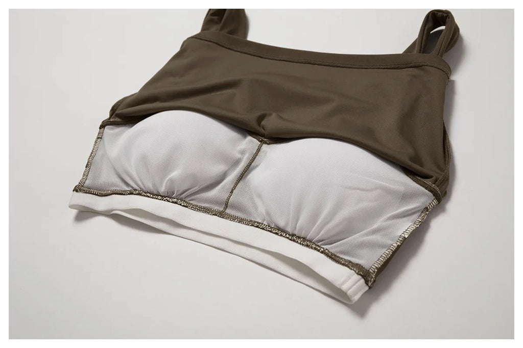 Women’s Seamless Flare Leggings Set – Long Sleeve Crop Top & Pants