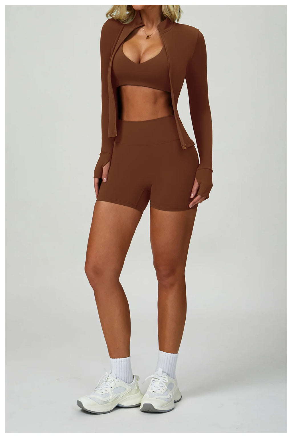 Women’s 2–3 Piece Yoga Set – Sports Bra, High-Waist Shorts & Leggings