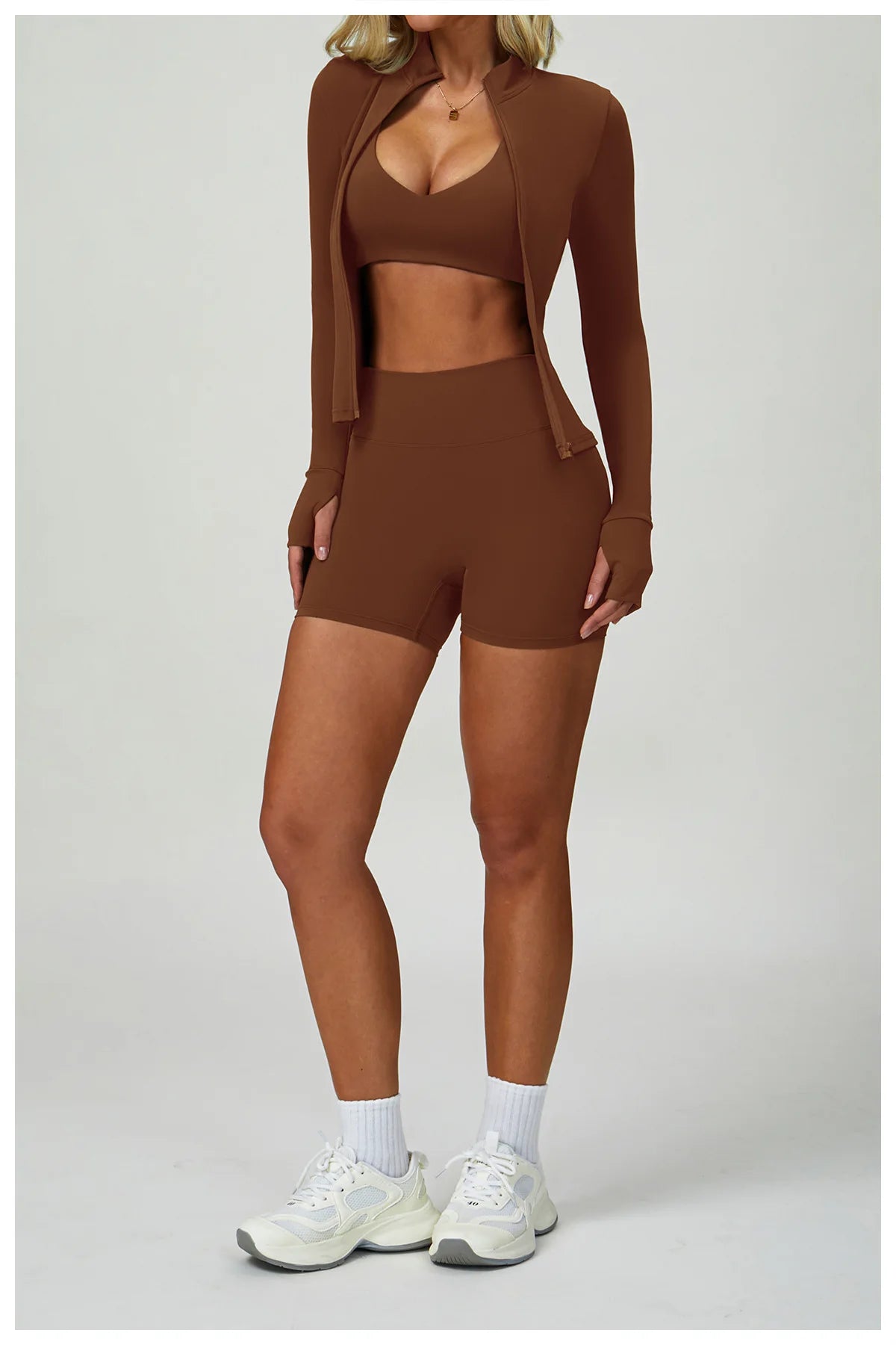 Women’s 2–3 Piece Yoga Set – Sports Bra, High-Waist Shorts & Leggings