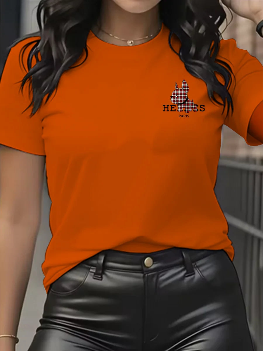 Women’s Graphic T-Shirt – Casual Printed Short Sleeve Tee