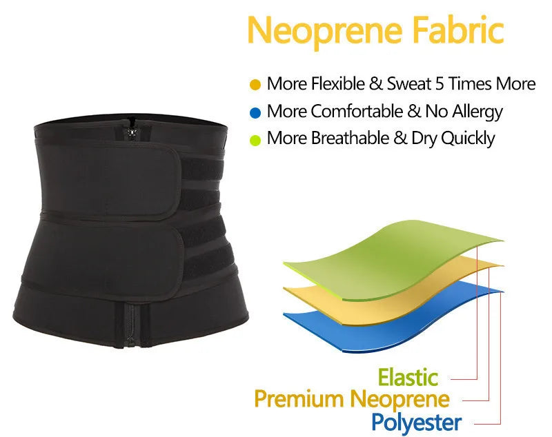 Waist Trainer Fitness Belt – Slimming Body Shaper & Sweat Belt