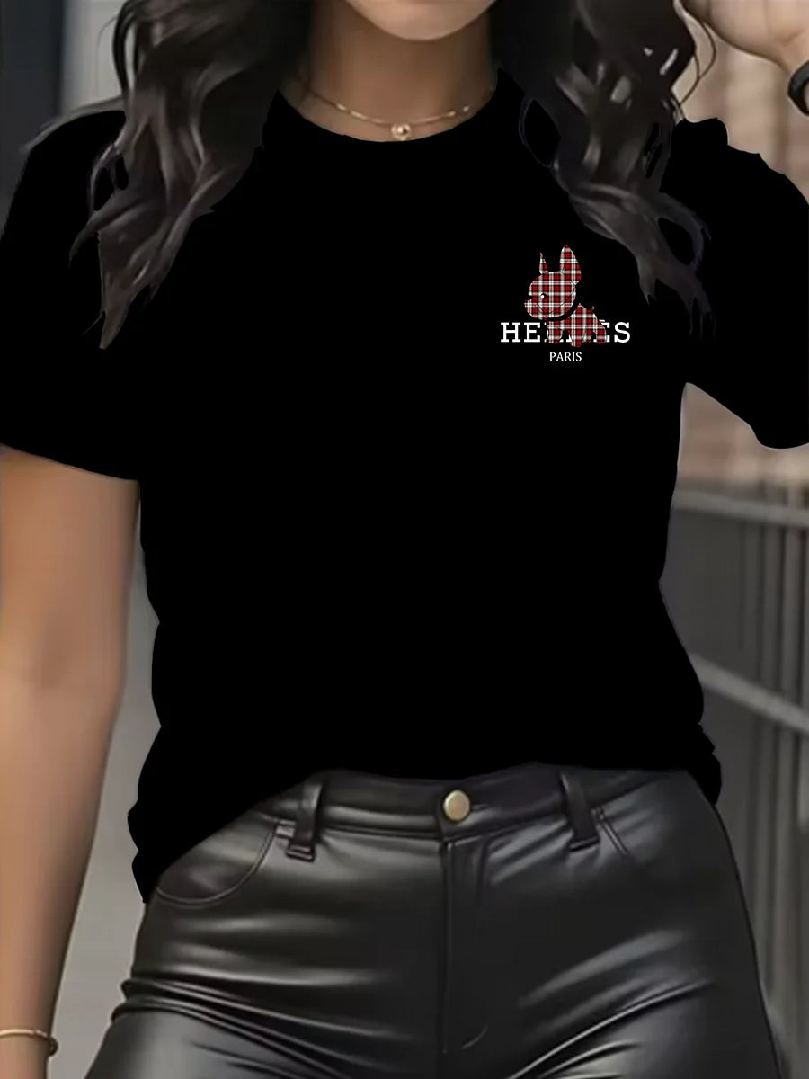 Women’s Graphic T-Shirt – Casual Printed Short Sleeve Tee