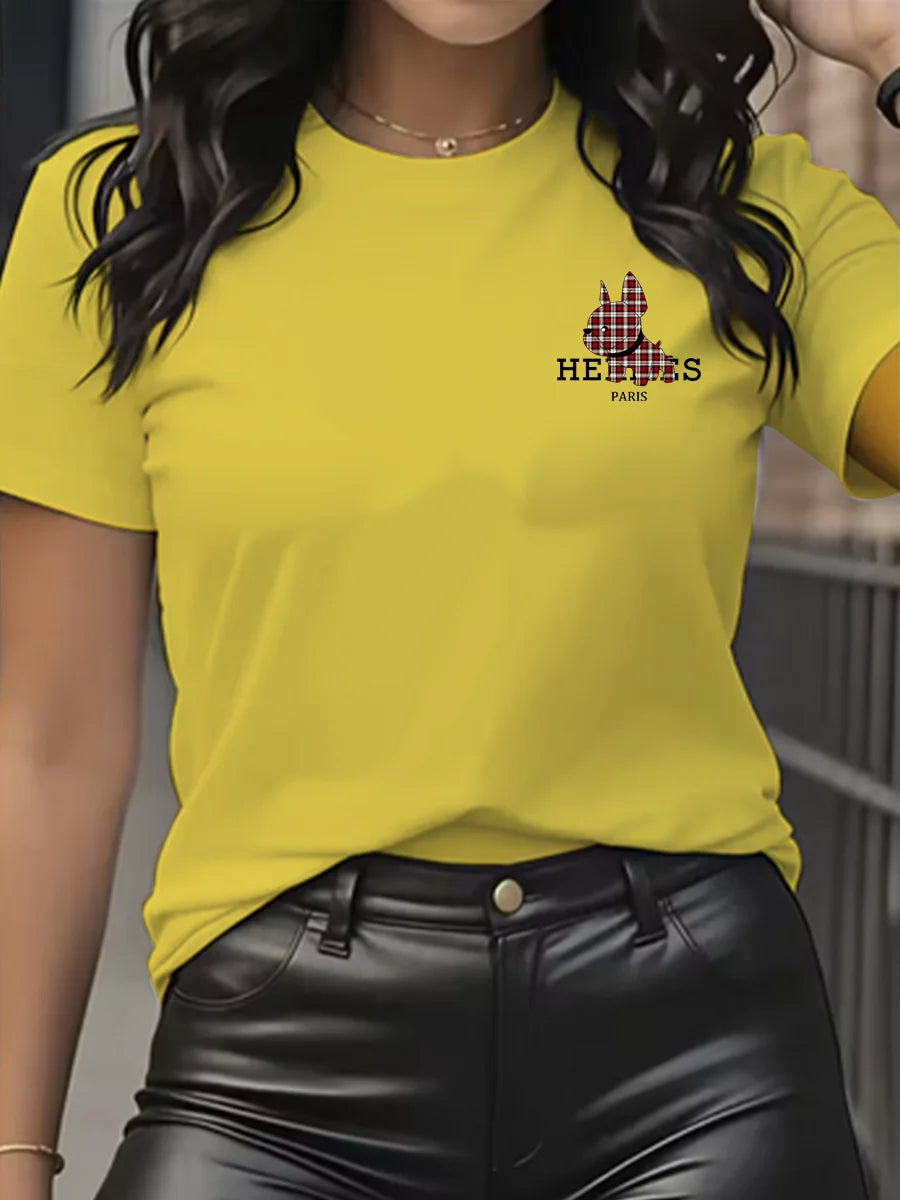 Women’s Graphic T-Shirt – Casual Printed Short Sleeve Tee