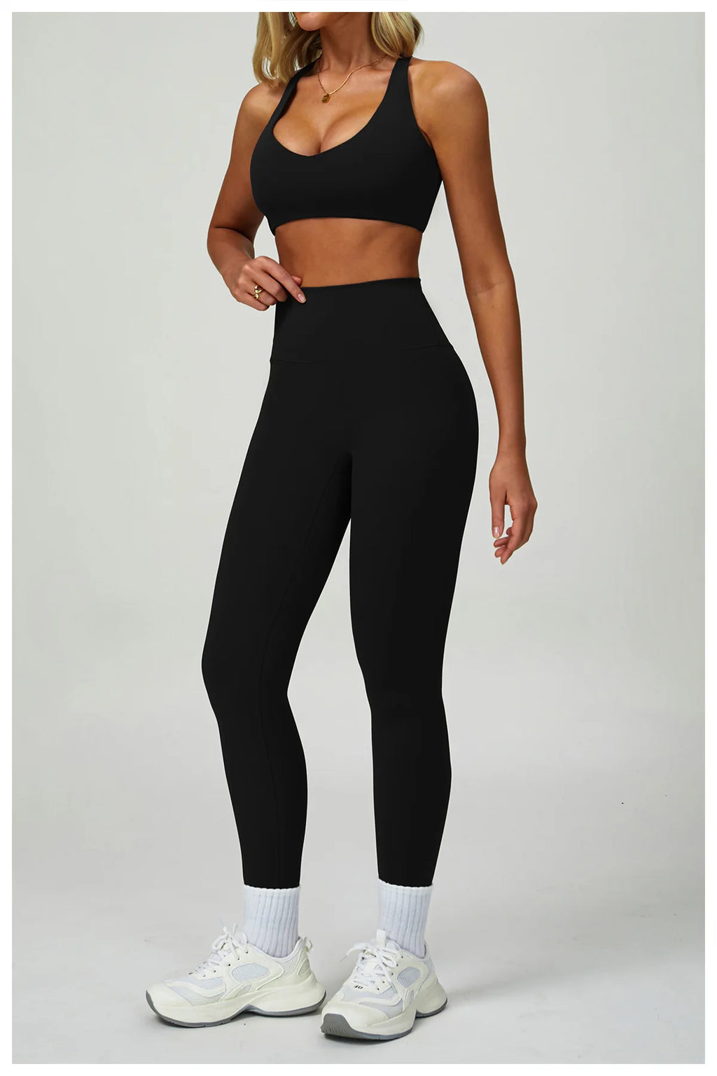 Women’s 2–3 Piece Yoga Set – Sports Bra, High-Waist Shorts & Leggings