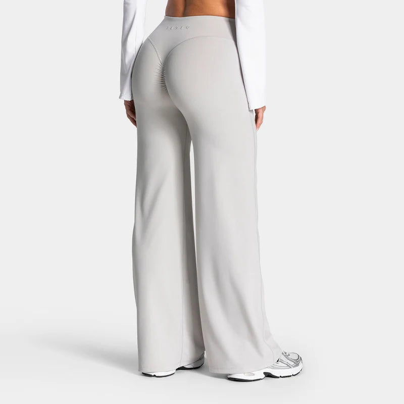 Women’s Scrunch Butt Wide Leg Pants – High-Waisted Flare Yoga & Lounge Pants