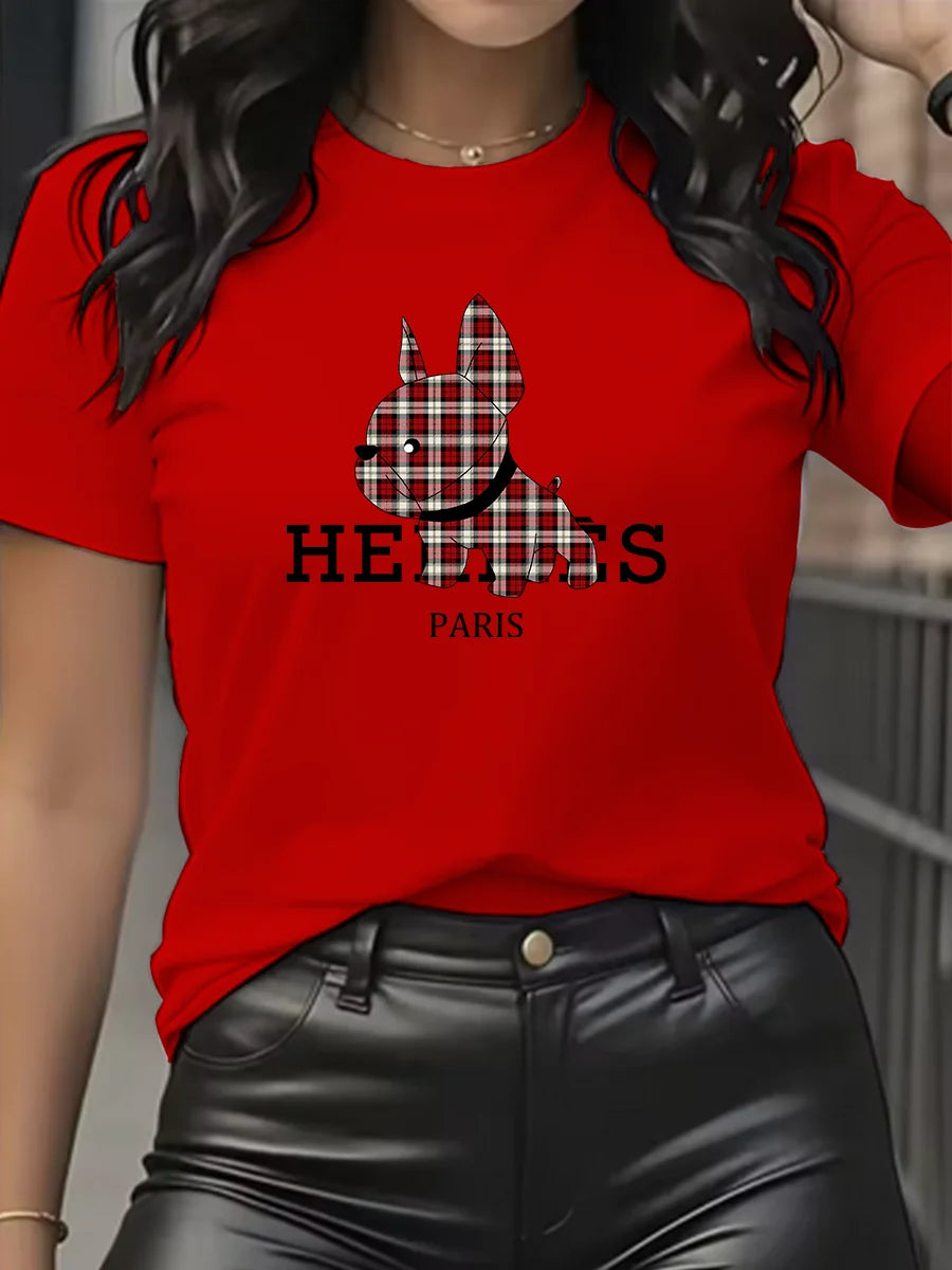 Women’s Graphic T-Shirt – Casual Printed Short Sleeve Tee