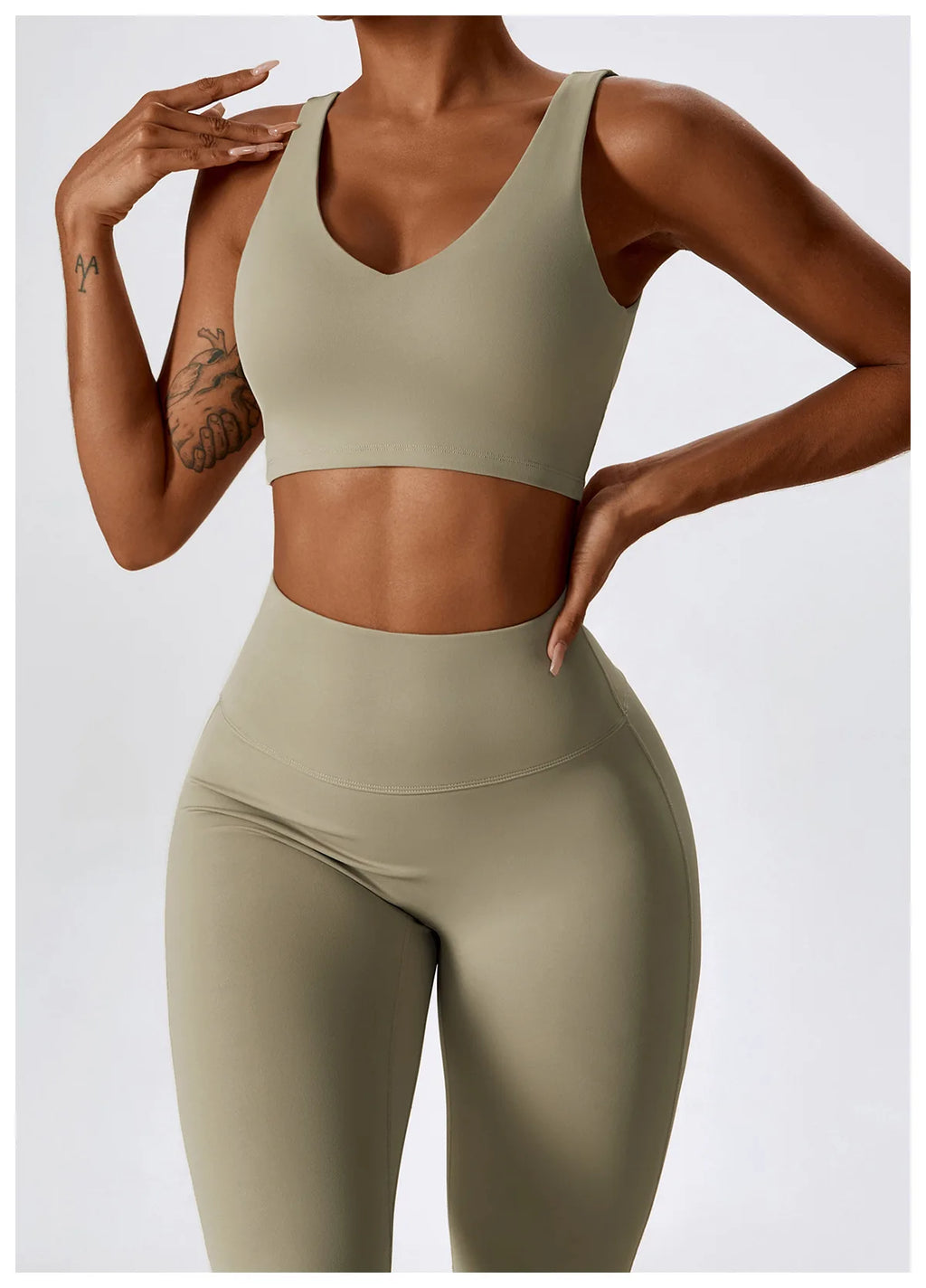 Women’s Seamless Flare Leggings Set – Long Sleeve Crop Top & Pants