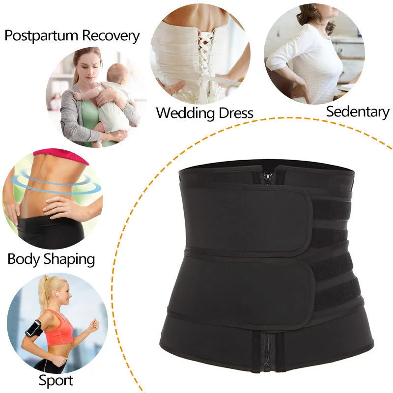 Waist Trainer Fitness Belt – Slimming Body Shaper & Sweat Belt