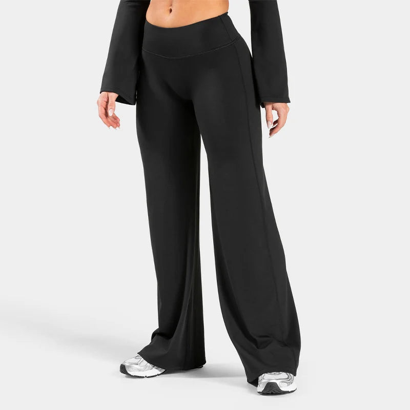 Women’s Scrunch Butt Wide Leg Pants – High-Waisted Flare Yoga & Lounge Pants