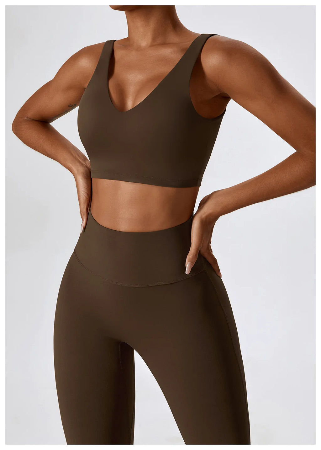 Women’s Seamless Flare Leggings Set – Long Sleeve Crop Top & Pants
