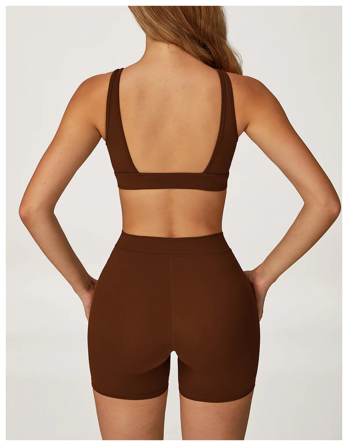 Women’s 2-Piece Yoga Set – Sports Bra & High-Waist Shorts/Leggings