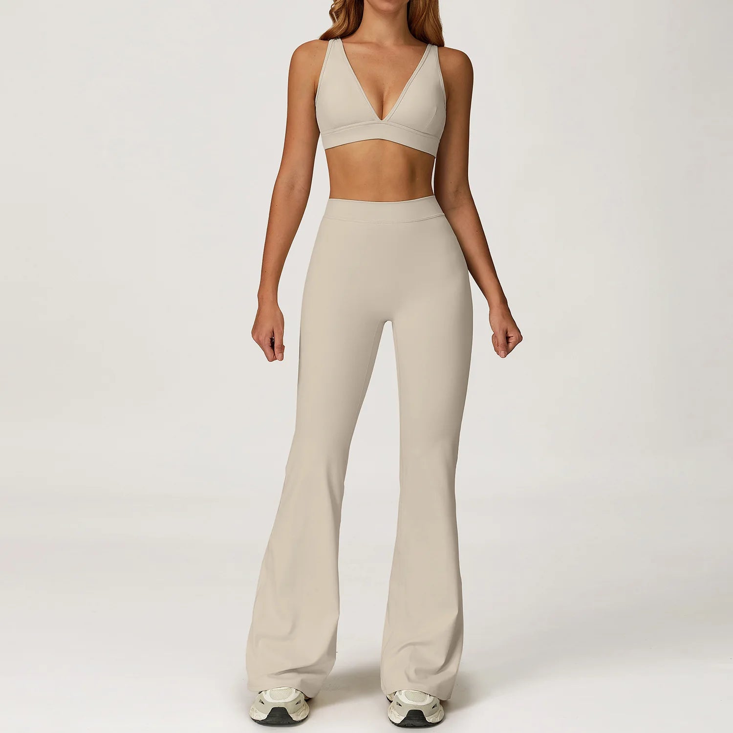 Women’s 2-Piece Yoga Set – Sports Bra & High-Waist Shorts/Leggings