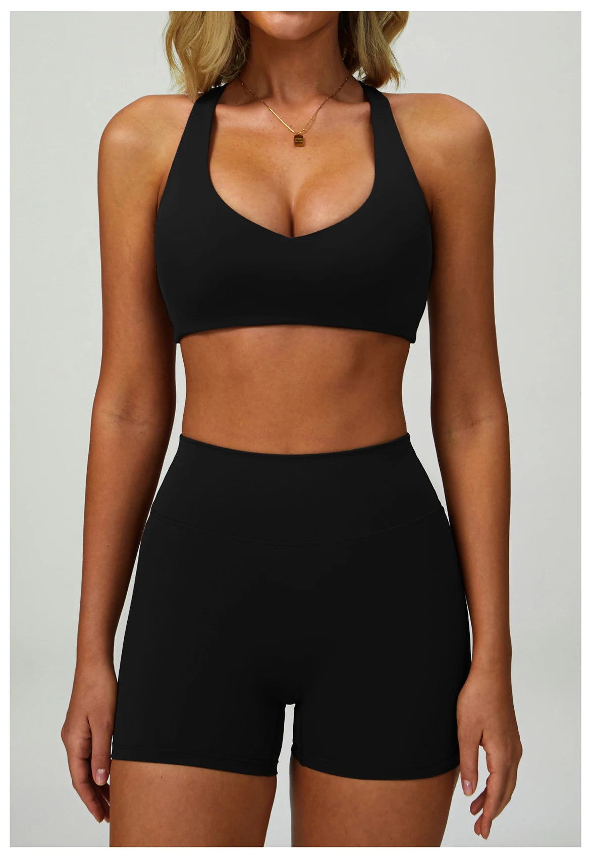 Women’s 2–3 Piece Yoga Set – Sports Bra, High-Waist Shorts & Leggings