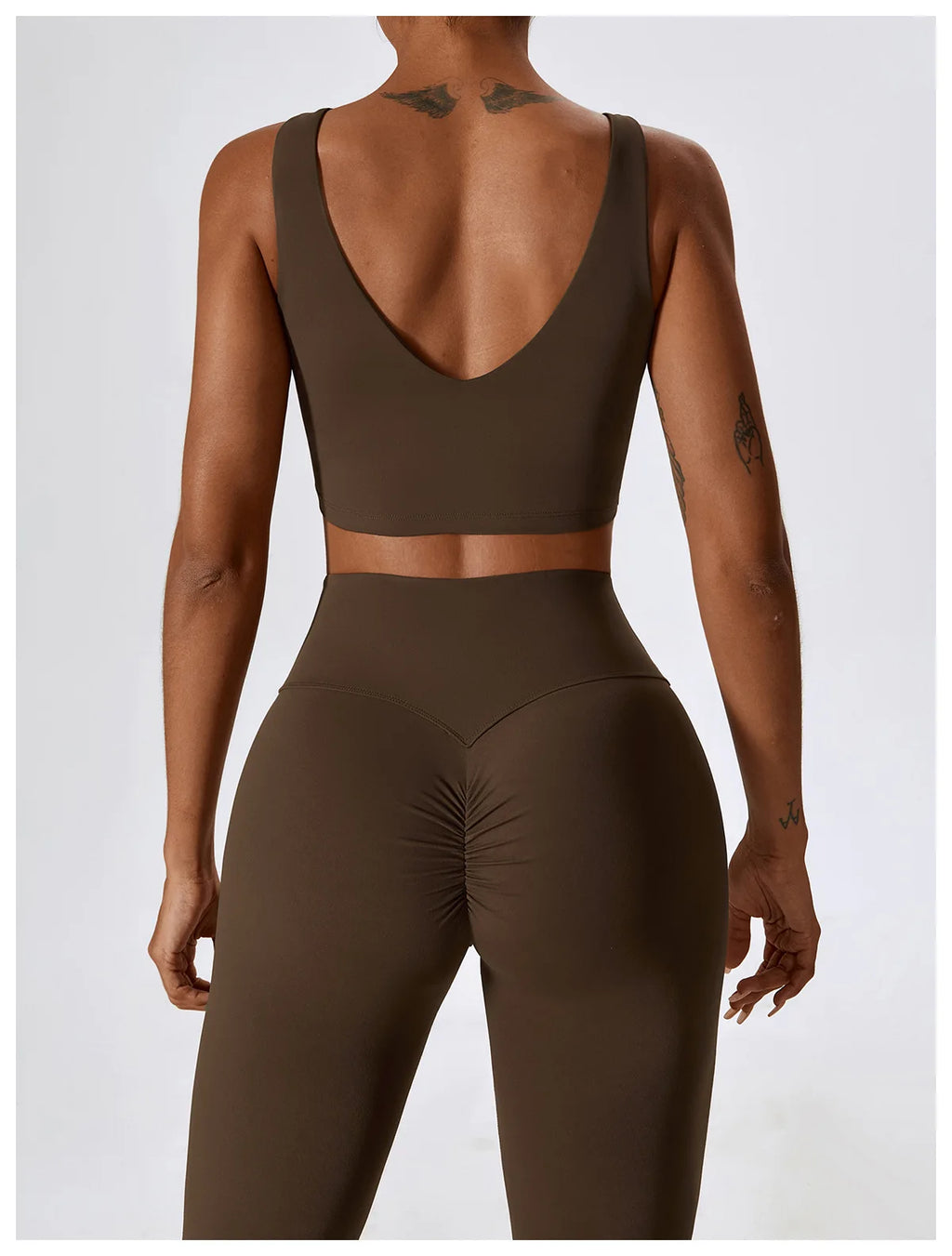 Women’s Seamless Flare Leggings Set – Long Sleeve Crop Top & Pants