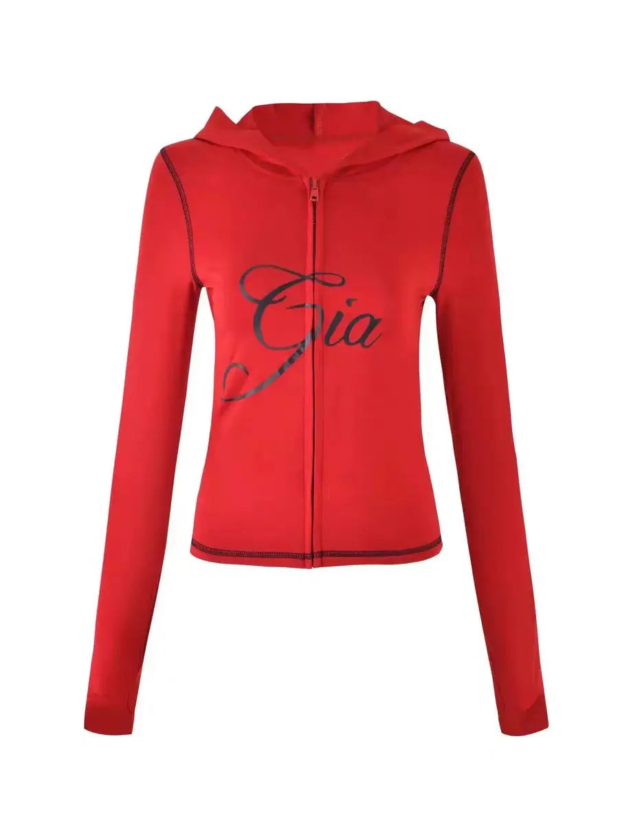 Gia Slim Fit Hooded Tracksuit – Zip-Up Jacket & Pants Set