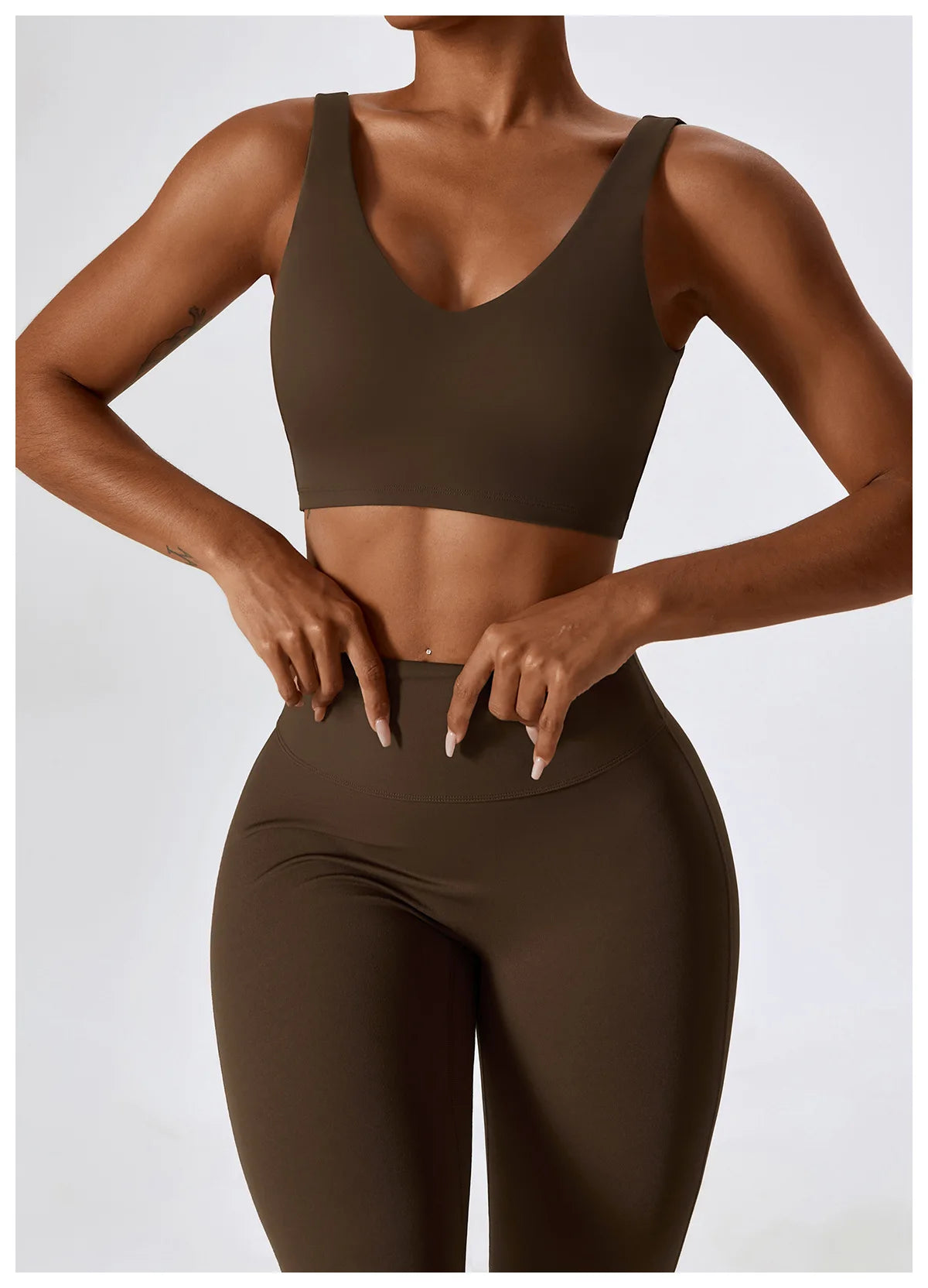 Women’s Seamless Flare Leggings Set – Long Sleeve Crop Top & Pants