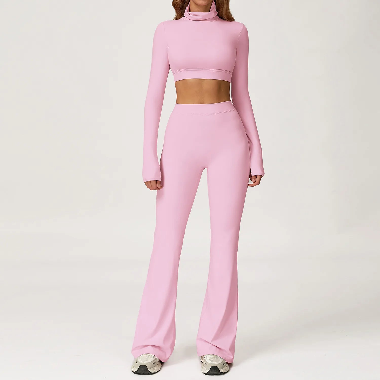 Women’s 2-Piece Yoga Set – Sports Bra & High-Waist Shorts/Leggings