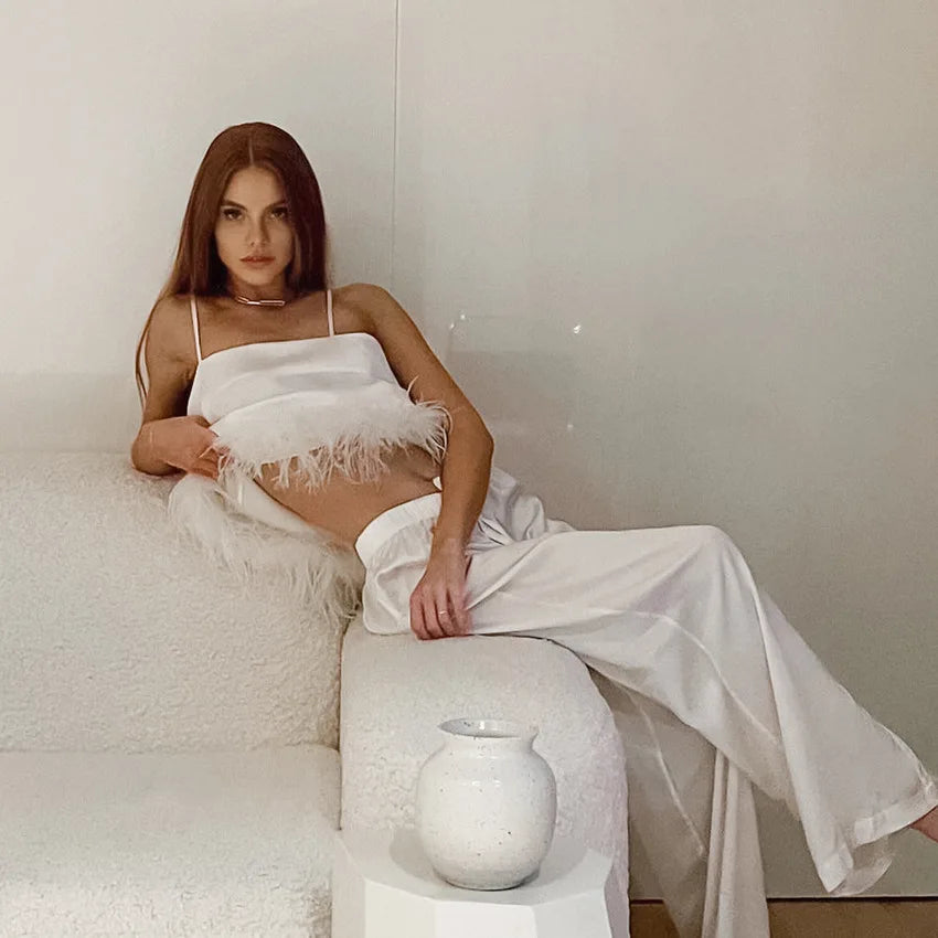 Chic Satin Sleepwear Women Set