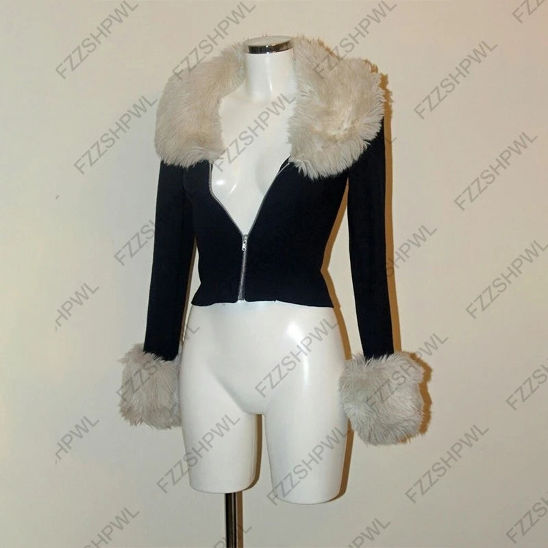 Women’s Gothic Zip-Up Hoodie – Vintage Grunge Wings Print Jacket (Y2K Style)