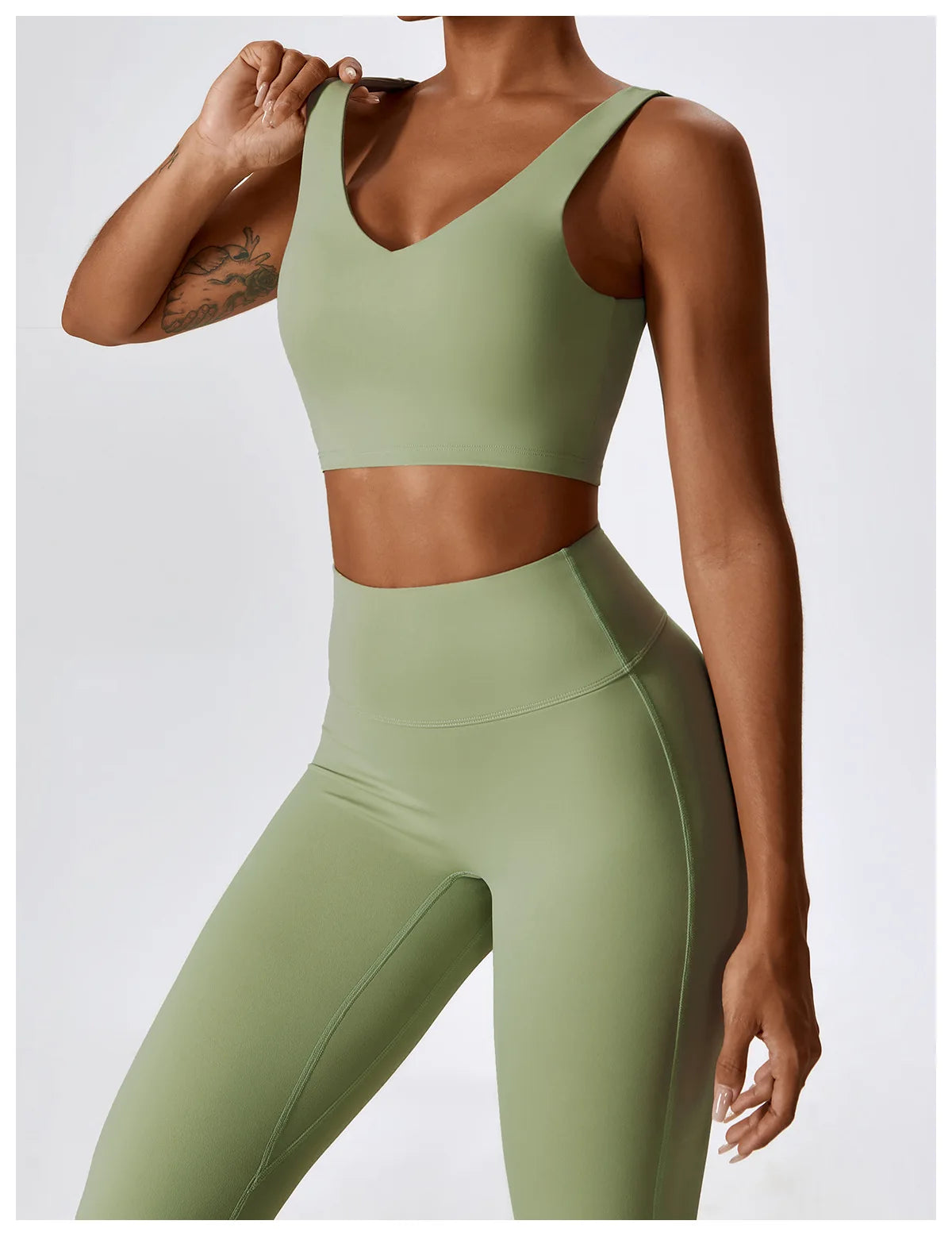 Women’s Seamless Flare Leggings Set – Long Sleeve Crop Top & Pants