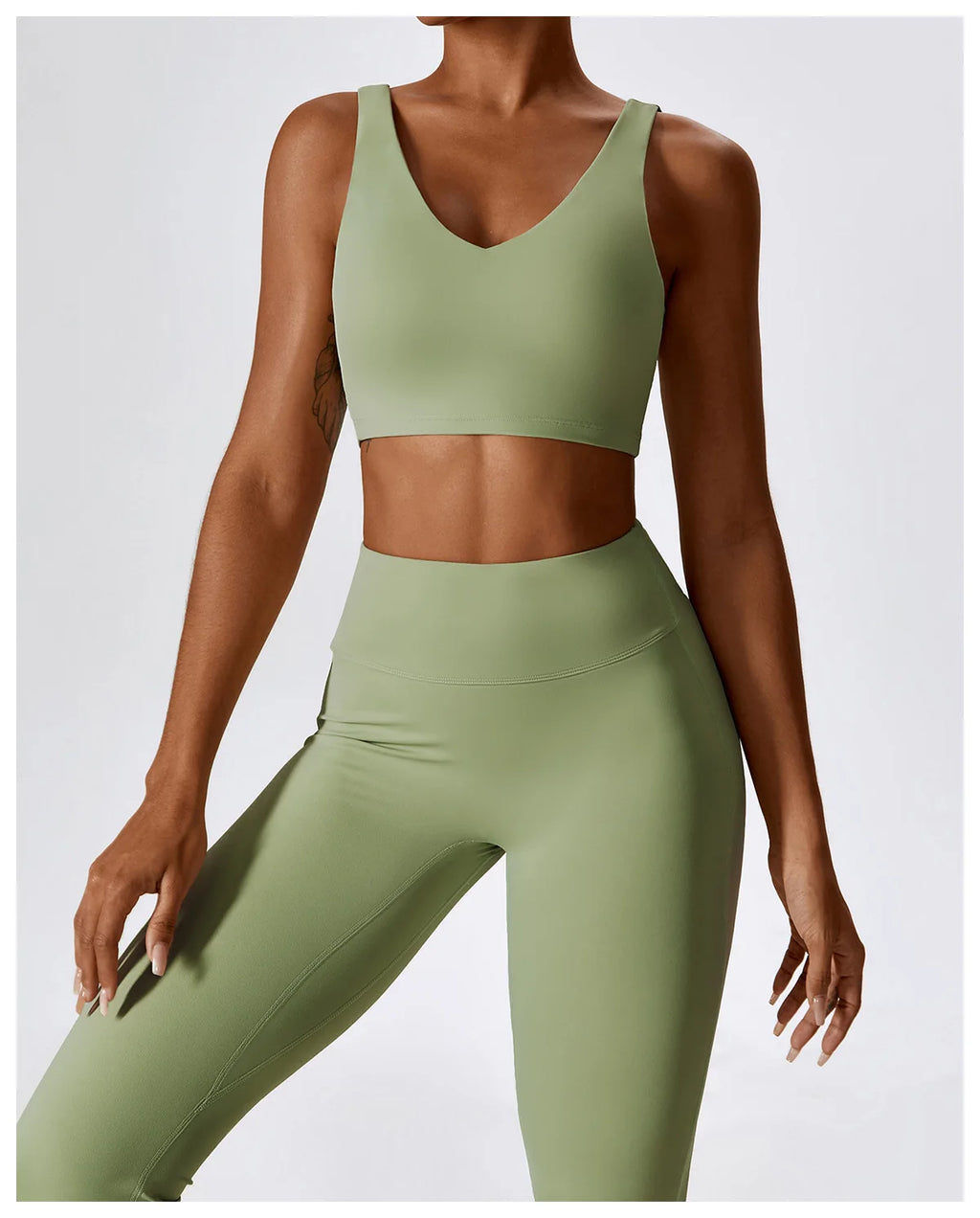 Women’s Seamless Flare Leggings Set – Long Sleeve Crop Top & Pants