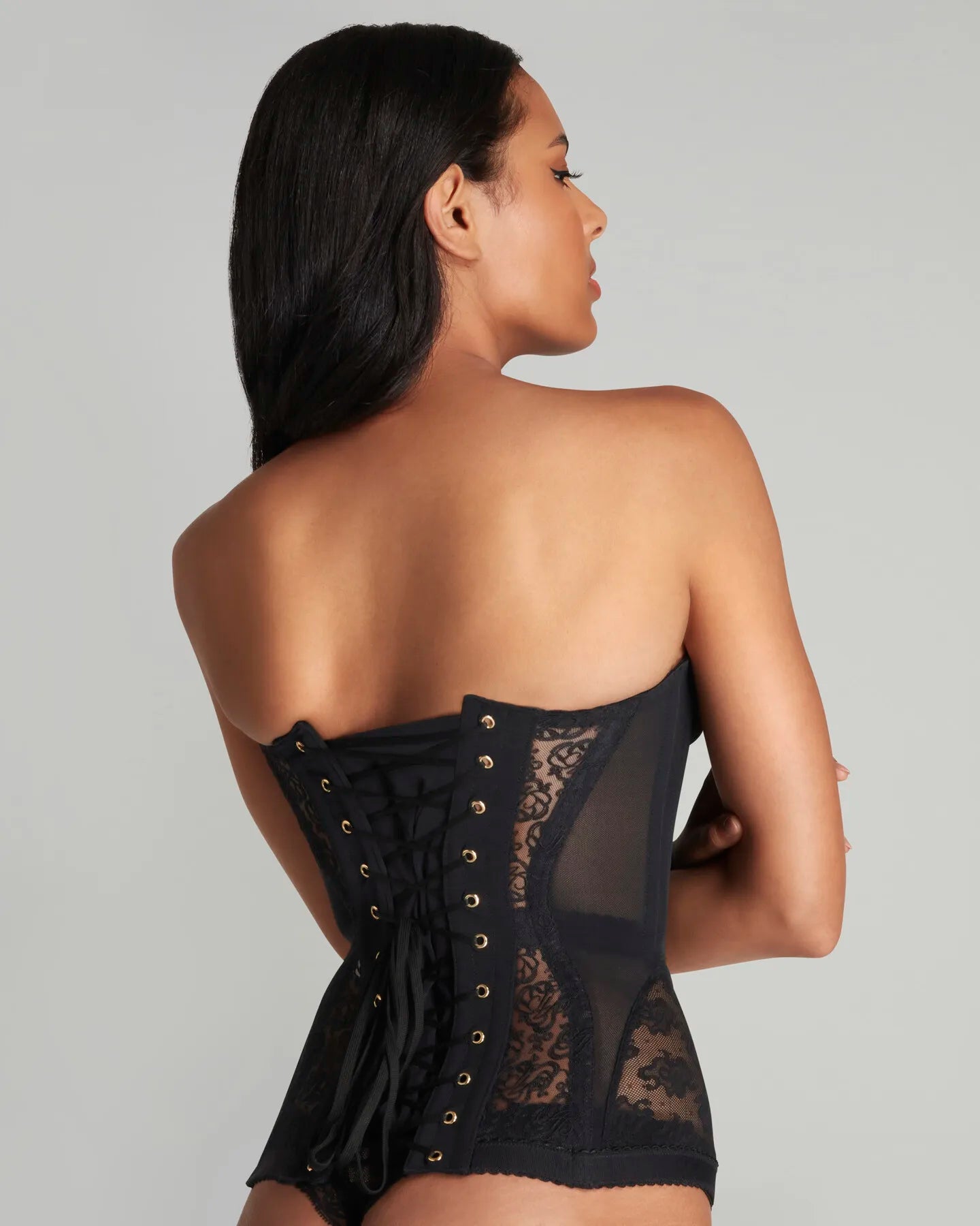 Women’s Lace Corset Top – Strapless Slim Fit Bustier (Sexy Street Style)