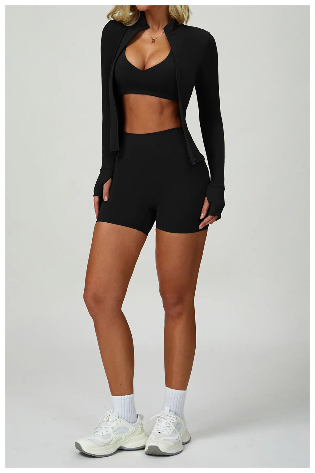 Women’s 2–3 Piece Yoga Set – Sports Bra, High-Waist Shorts & Leggings