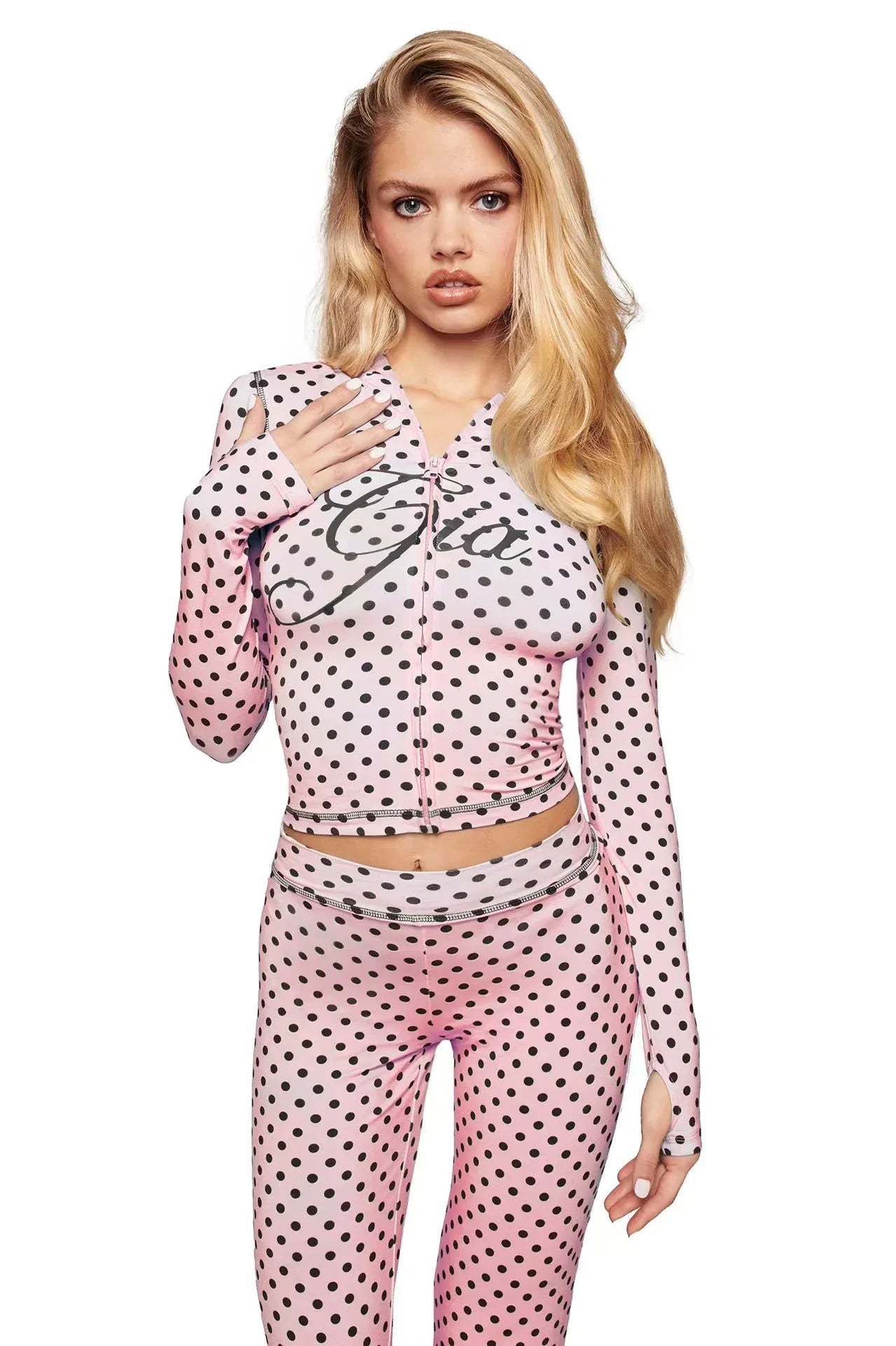 Gia Slim Fit Hooded Tracksuit – Zip-Up Jacket & Pants Set