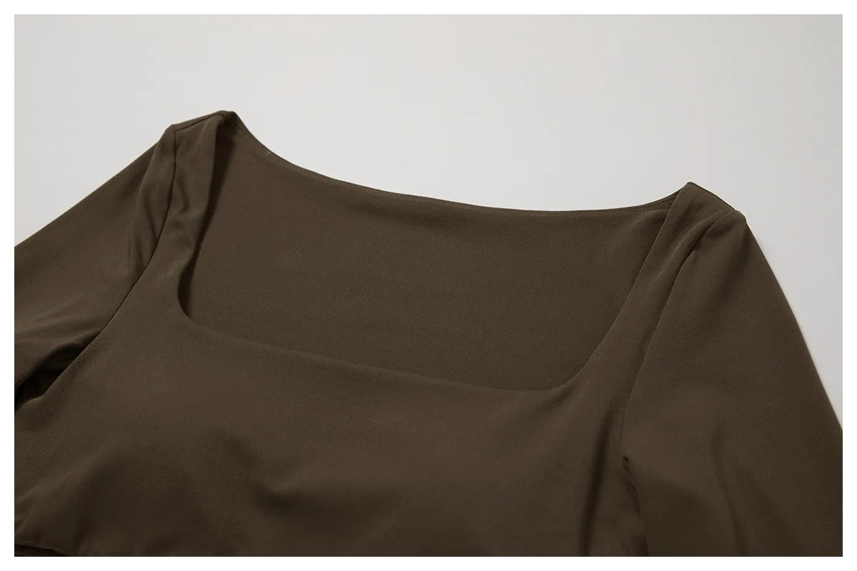 Women’s Seamless Flare Leggings Set – Long Sleeve Crop Top & Pants