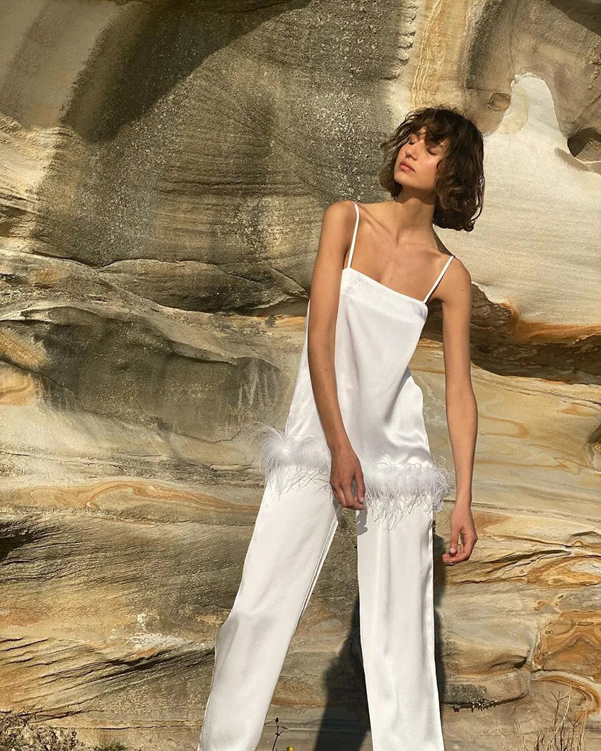 Chic Satin Sleepwear Women Set