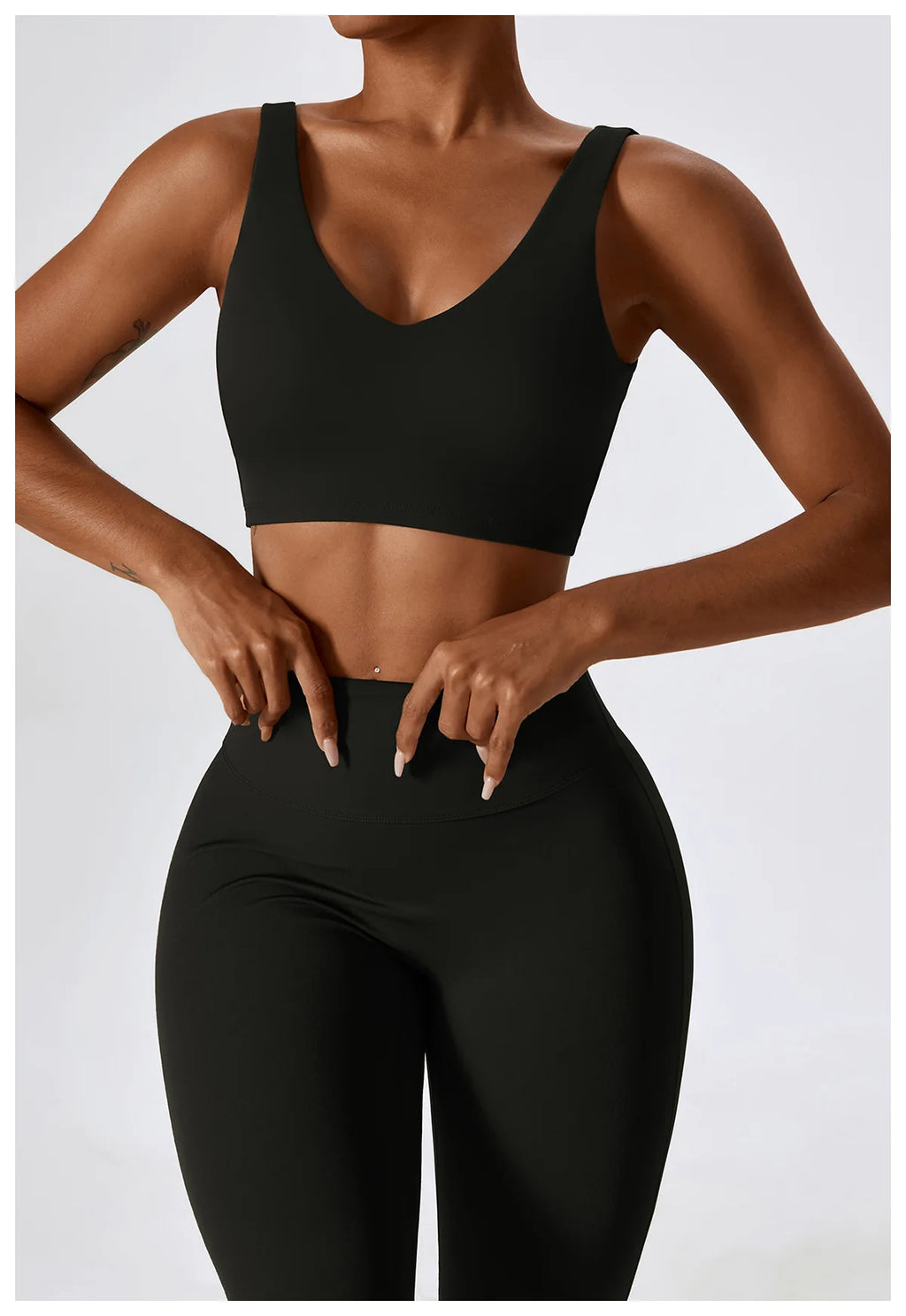 Women’s Seamless Flare Leggings Set – Long Sleeve Crop Top & Pants