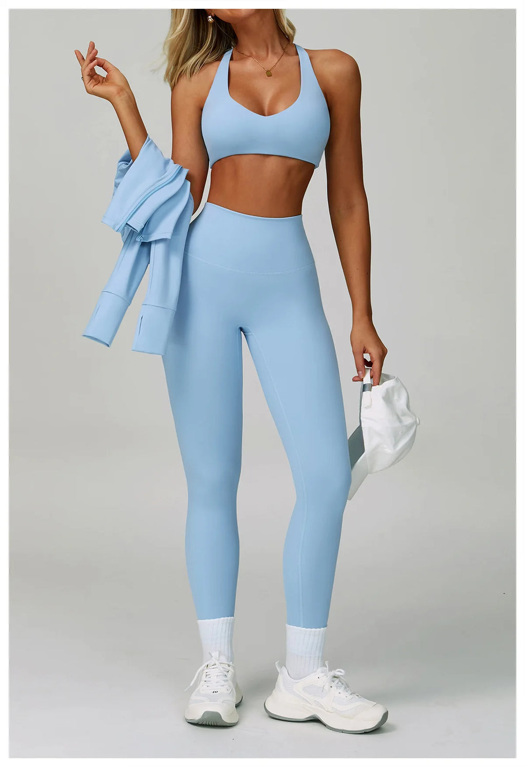 Women’s 2–3 Piece Yoga Set – Sports Bra, High-Waist Shorts & Leggings