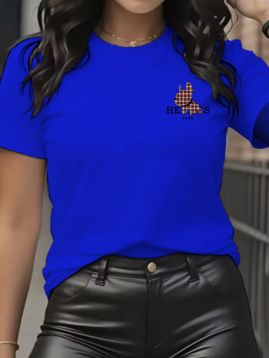 Women’s Graphic T-Shirt – Casual Printed Short Sleeve Tee