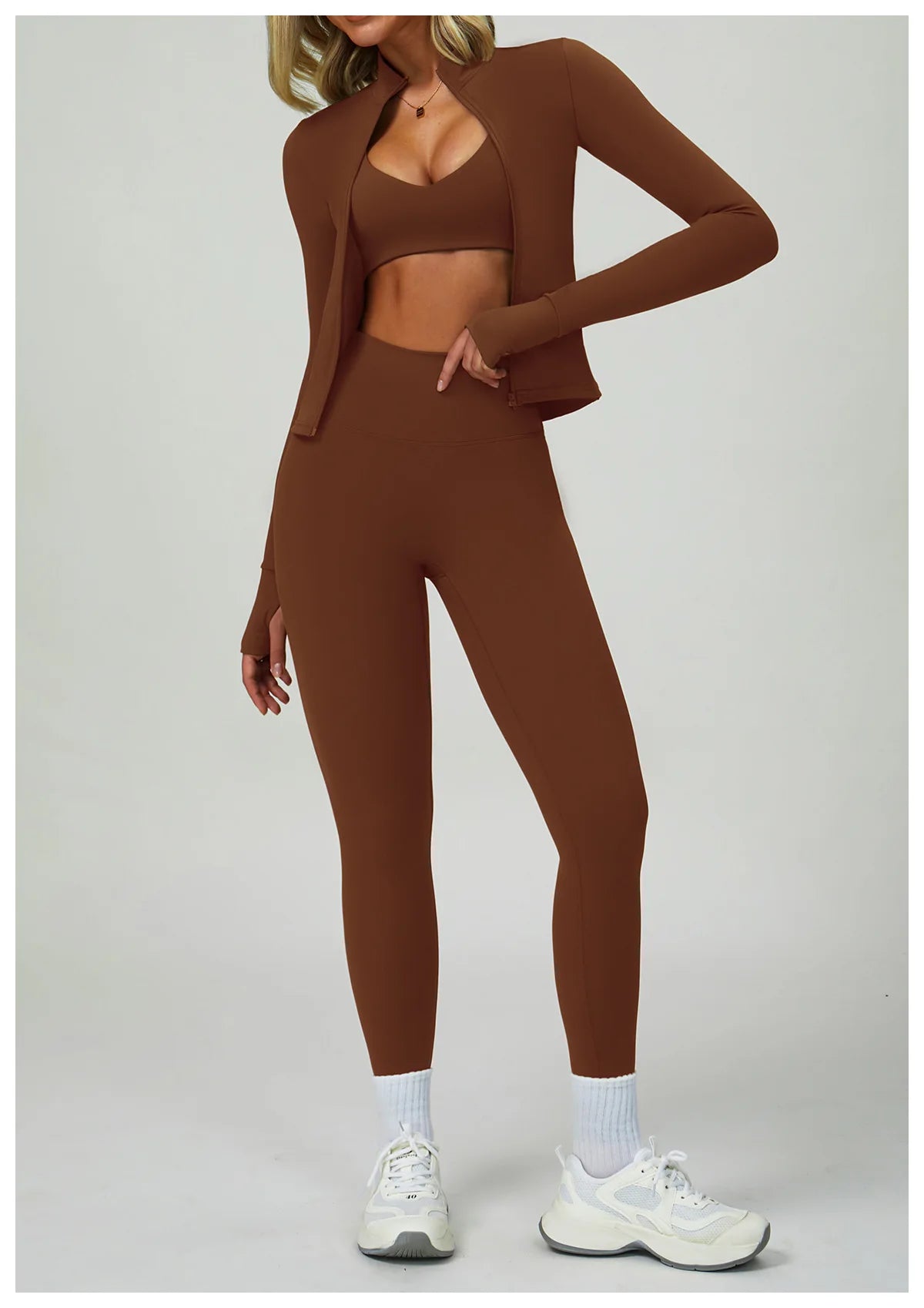 Women’s 2–3 Piece Yoga Set – Sports Bra, High-Waist Shorts & Leggings