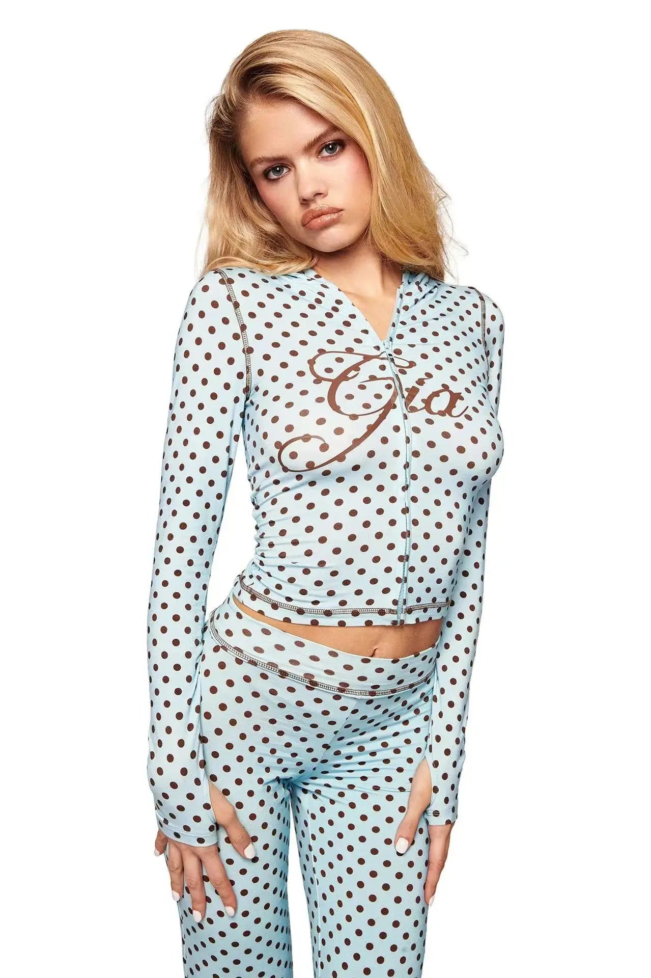 Gia Slim Fit Hooded Tracksuit – Zip-Up Jacket & Pants Set