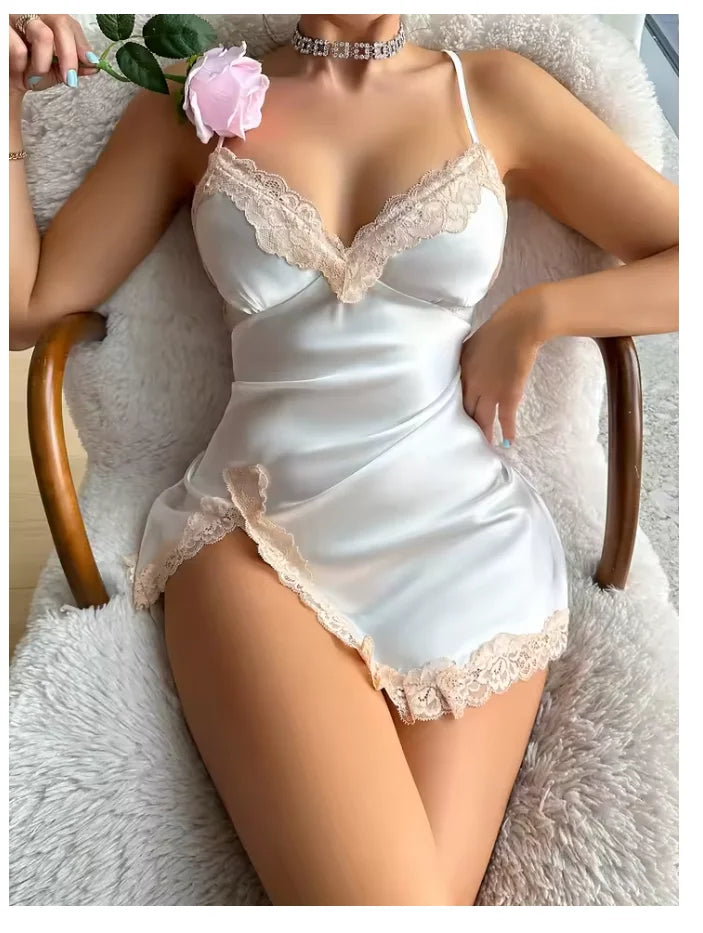 Leopard Print Night Dress – Lace Trim Slip